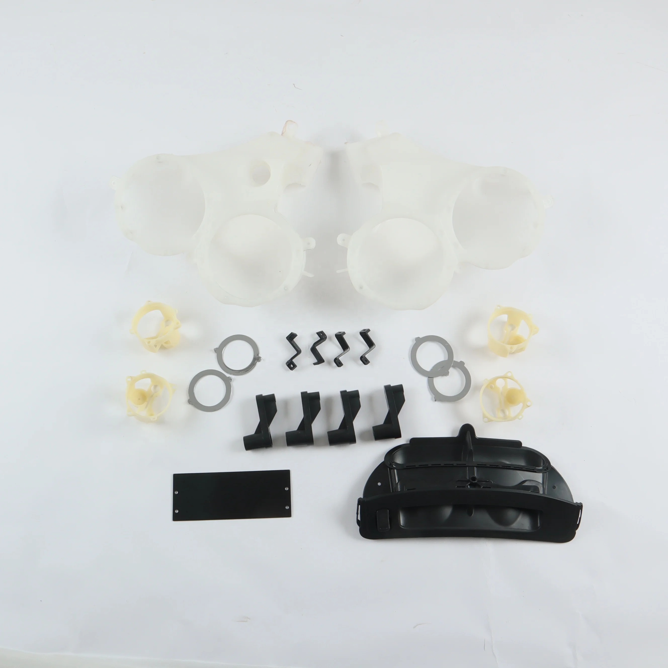 Shiny Black Double Din Radio Inner Fairing W 6.5   Speaker Quad 4 for  FLH Touring Motorcycle 2014 up  CFP-1584-174